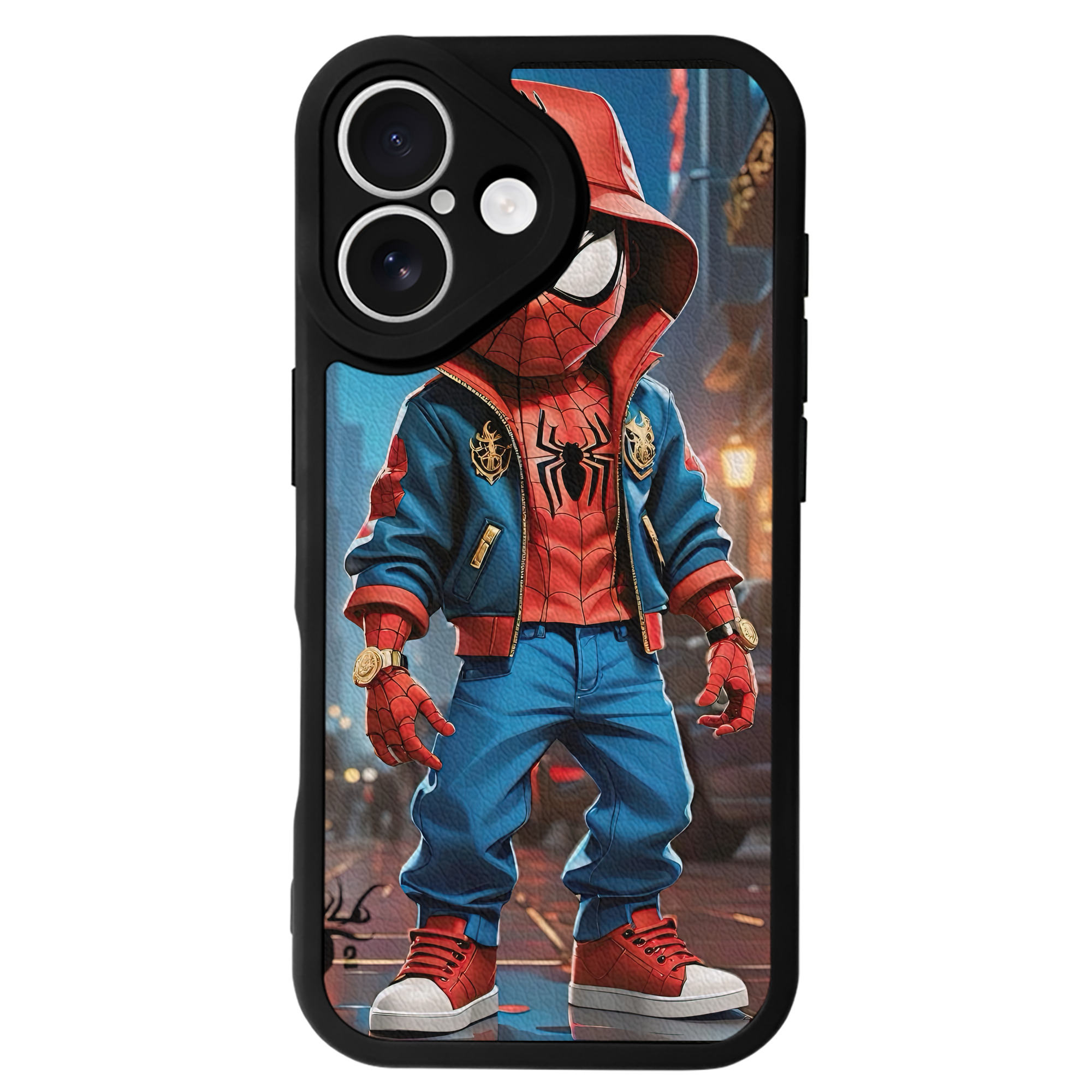 （画像用） Spider Man スパイダーマン 【iPhone 16シリーズ対応】シリコンスマホケース（レザー調） 材質：シリコン